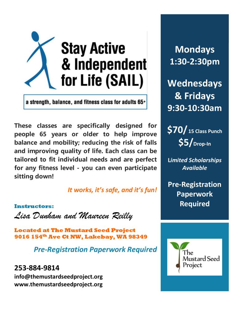 SAIL Exercise Class (65+) The Mustard Seed Project